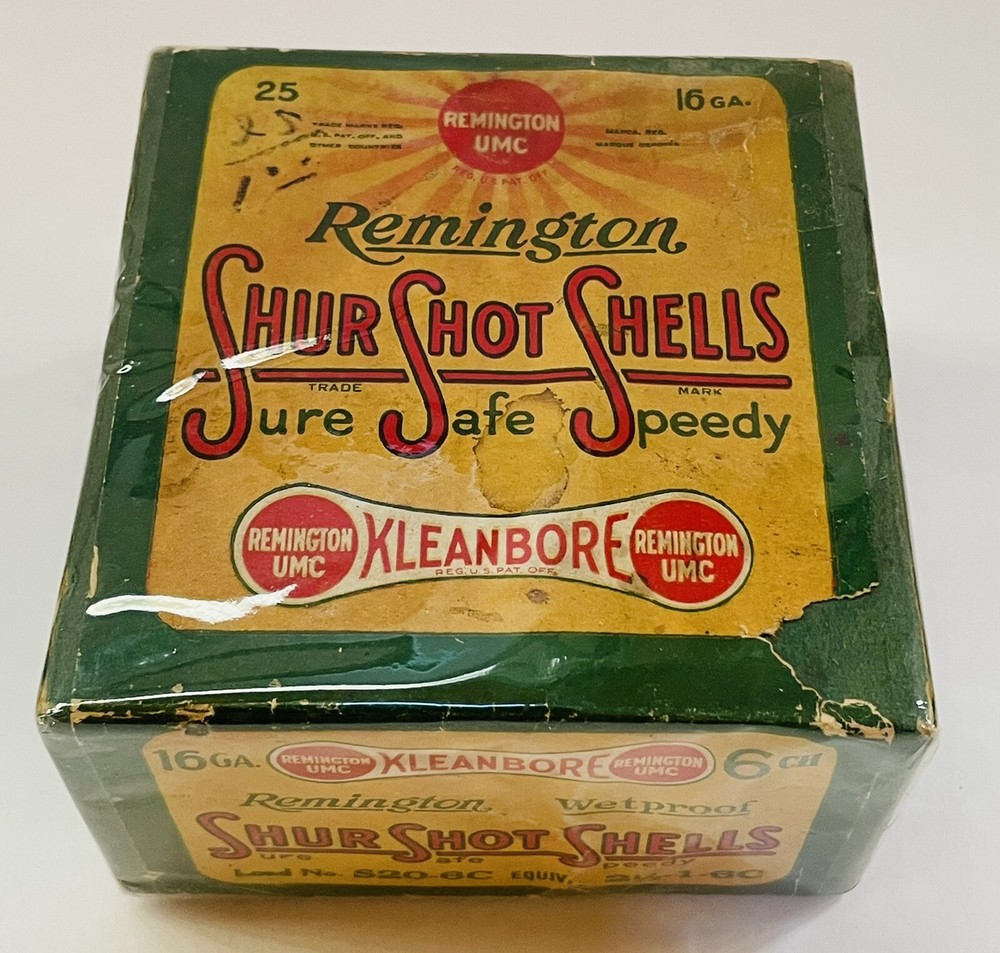 Remington 16 GA Kleanbore Shur Shot Shells, 2 Piece Empty Shell Box.