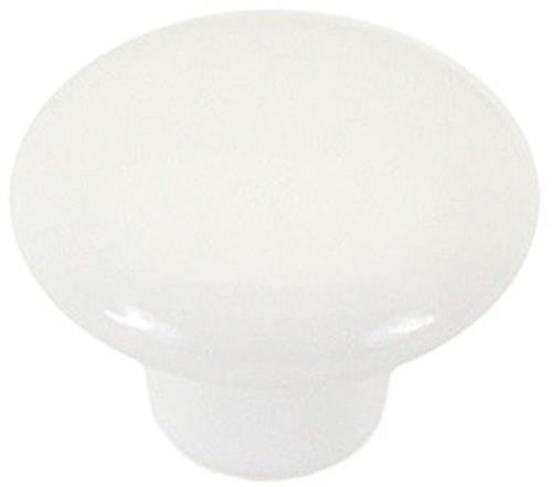 (5 Pack) 1-1/4 inch Simple Ceramic Knob White