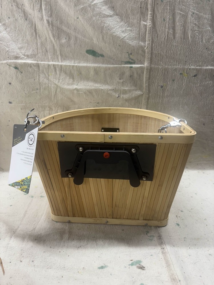 Sunlite Front Basket bamboo QR with Bracket