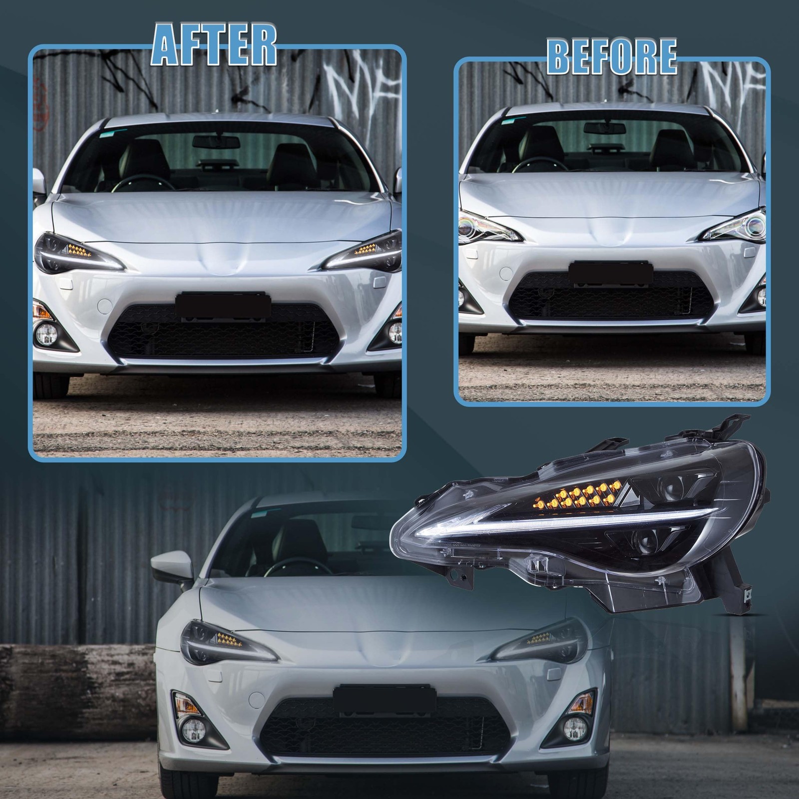 Headlight Assembly Fit for 2012-2021 Toyota 86 GT86 1st Gen Scion Frs Subaru Brz