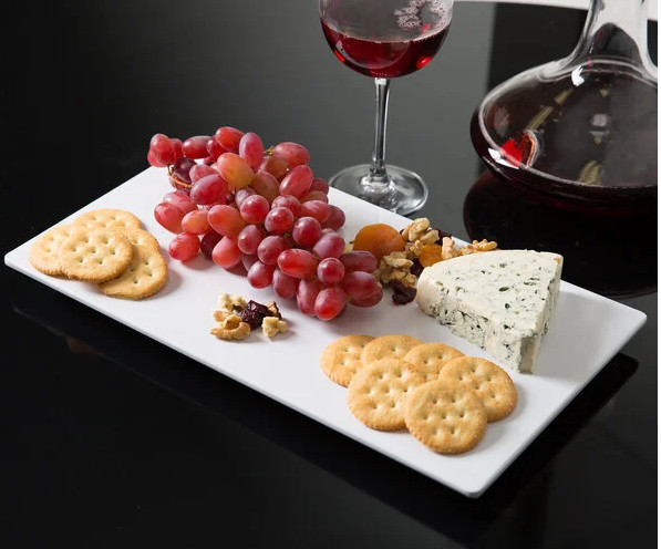 American Metalcraft ISP18 3-Tier Black Rectangular Fixed Riser Stand w 4 Platter