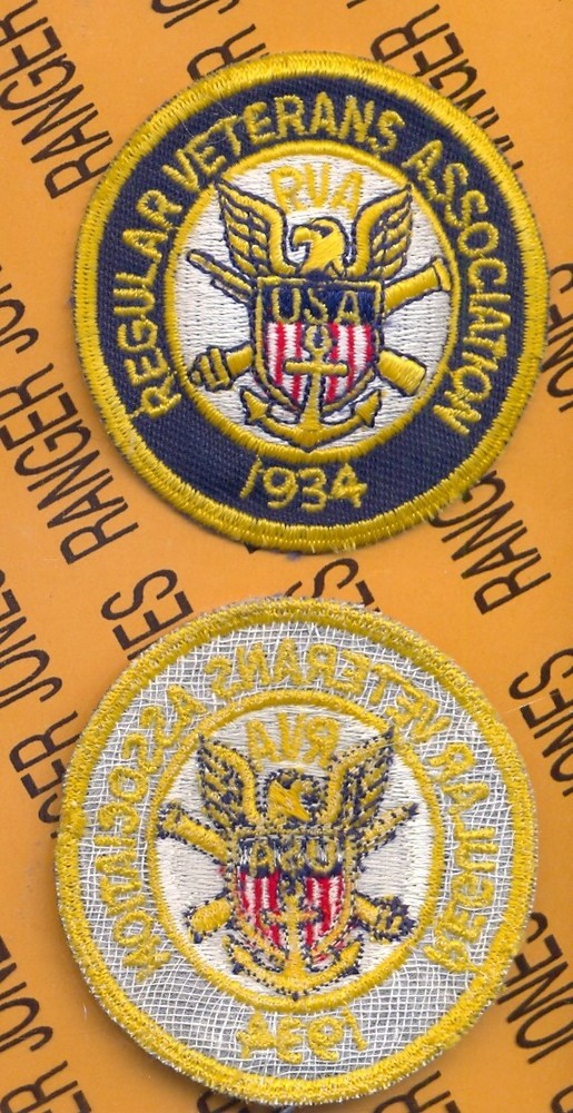 RVA REGULAR VETERANS ASSOCIATION 1934 2 1/2" inch patch