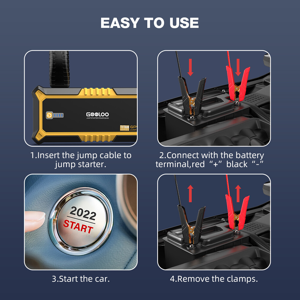 GOOLOO GP4000 4000A Jump Starter Power Bank Car Battery 24000mAh 12V Jump Box US