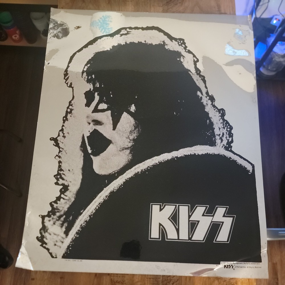 KISS ACE FREHLEY MYLAR POSTER ORIGINAL  1977 AUCOIN
