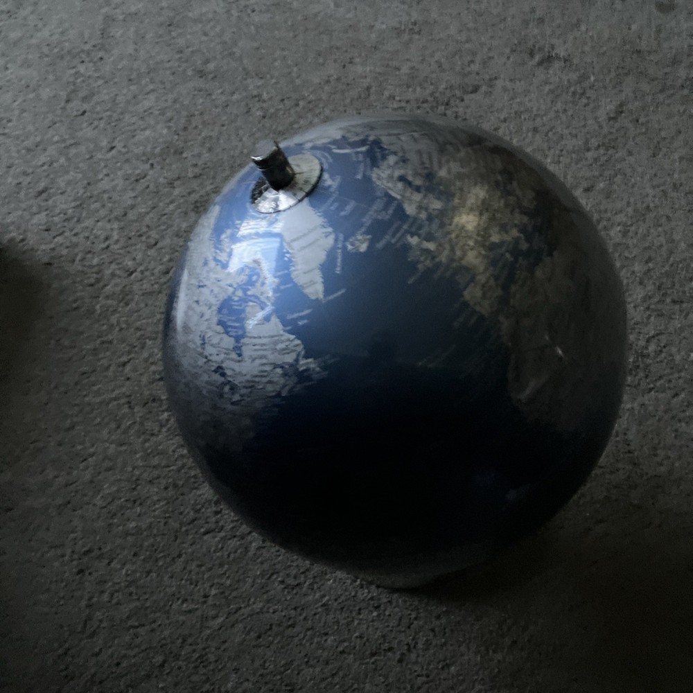 replogle 12” Globe Blue Silver Chrome Base Earth Desk Tabletop Decor S33