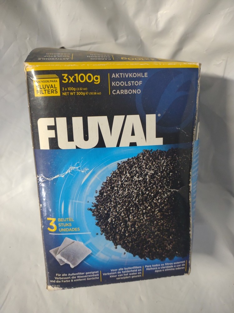 Fluval Carbon,  100 Gram,  (3 Pack) , NEW, Open Box