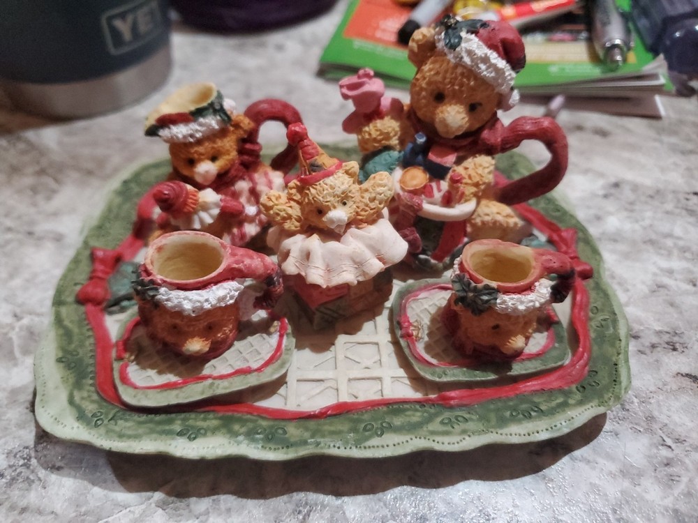 Small Bear Christmas Themed Tea Set Miniature