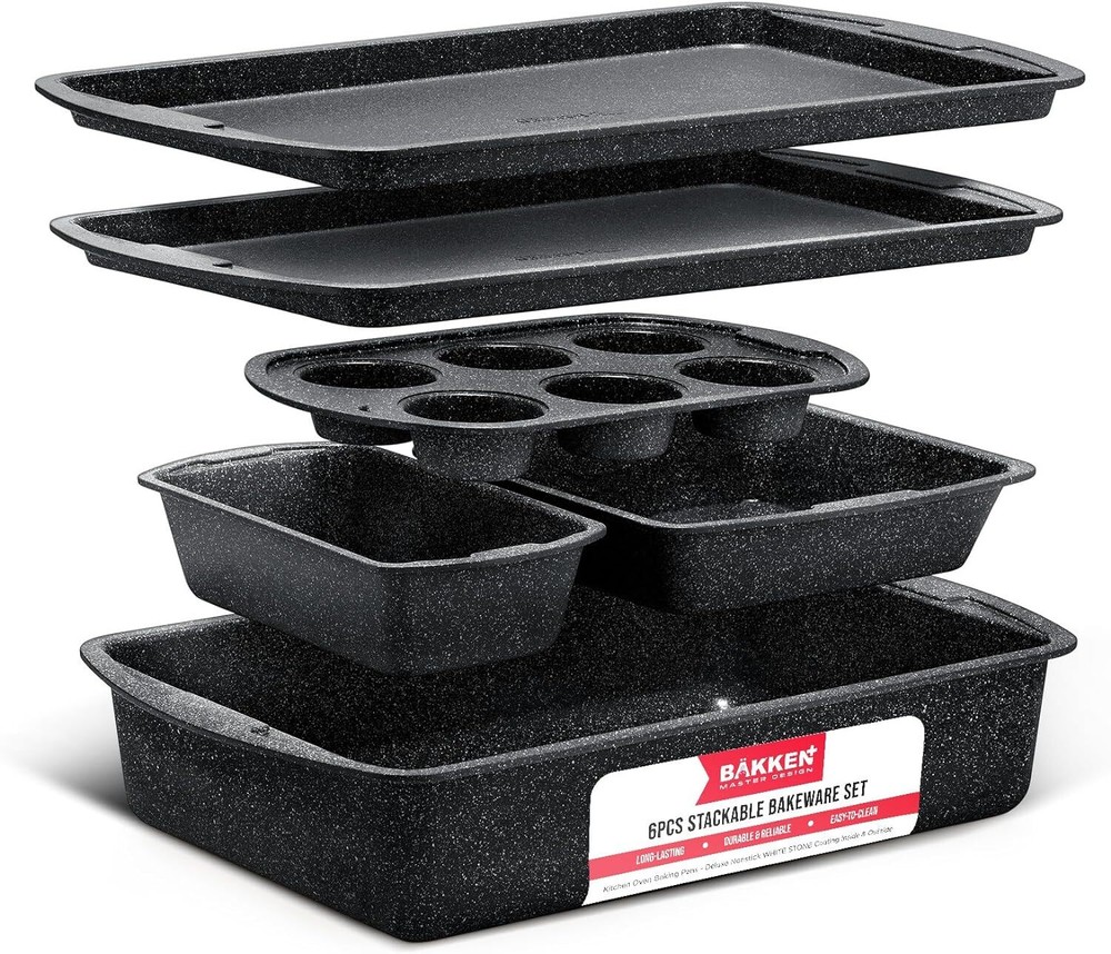 Bakken Swiss - Bakeware Set – 6 Piece – Stackable – Non-stick Baking Pans