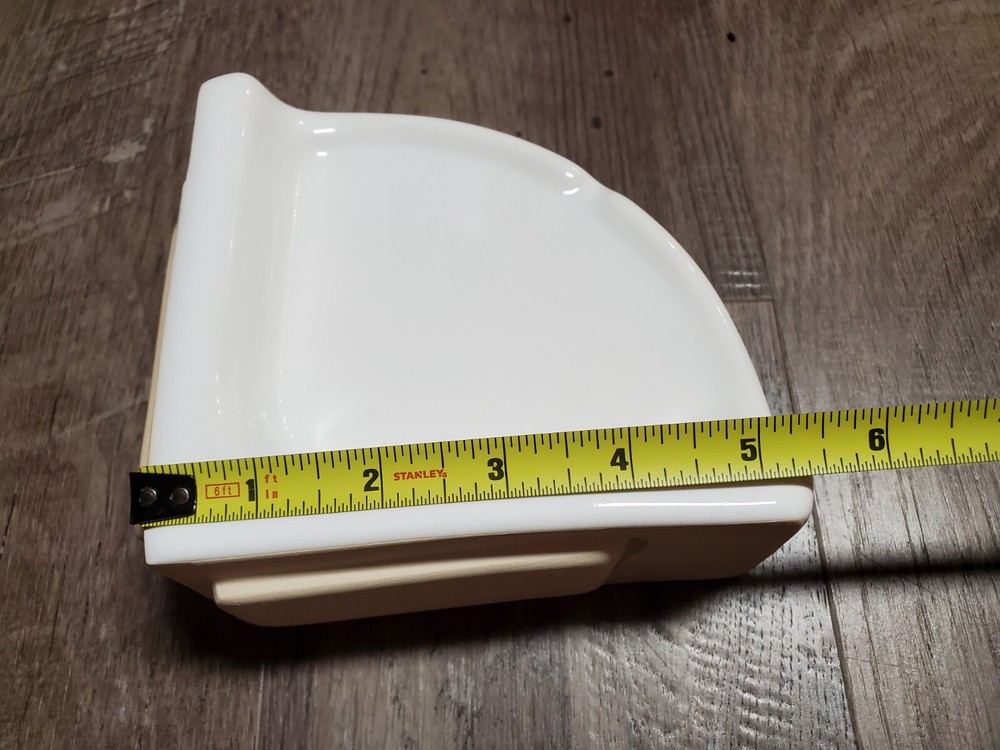 Ceramic Glossy White 5.5" Reversible Corner Shower Shelf