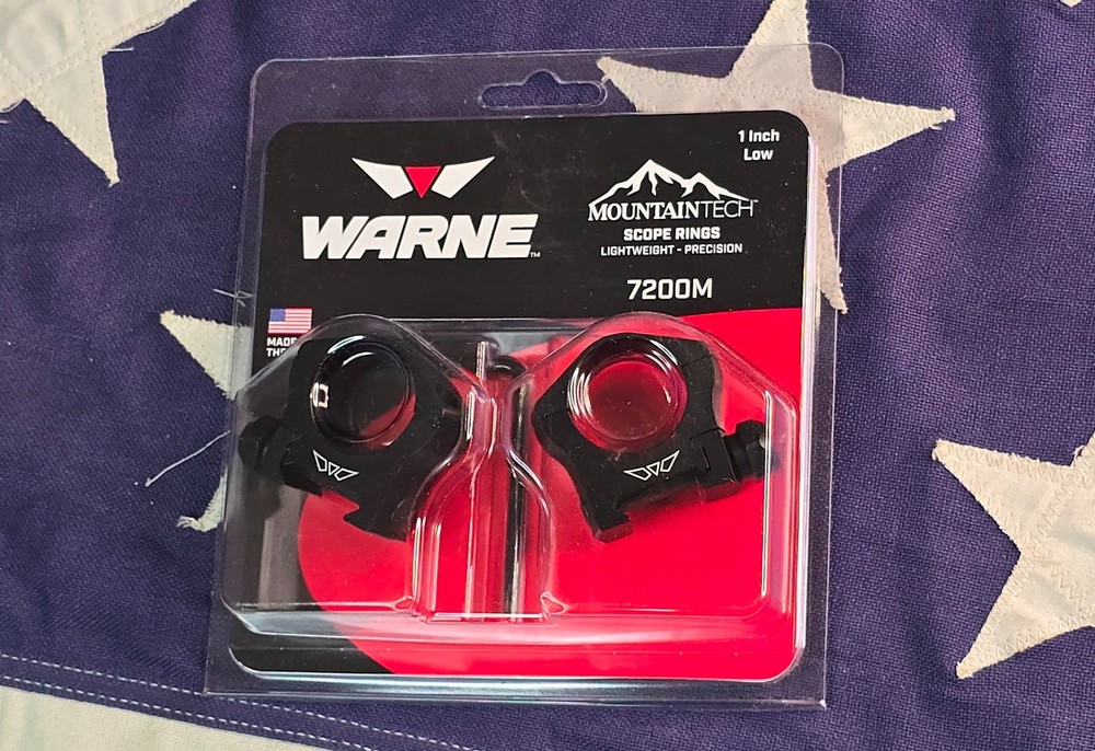 Warne Mountain Tech 1 inch, Low Matte Rings 7200M