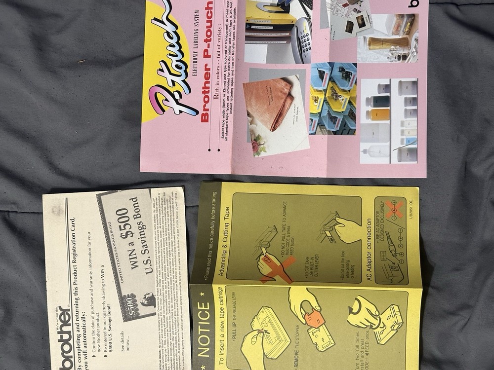 Brother P-Touch PT-20 Label Maker Thermal Label Printer with case - UNTESTED