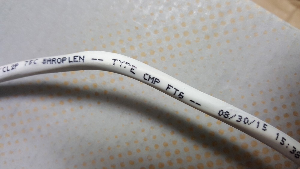 Southwire 55506 18/6C Baroplen Solid Plenum Thermostat Cable White /50ft