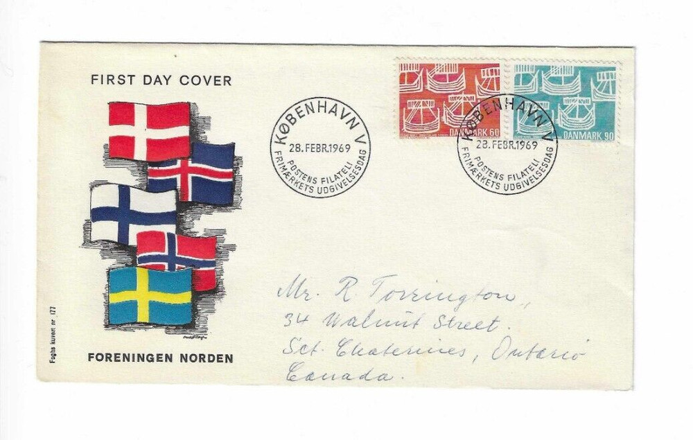 DENMARK 1969 FDC sent to Canada