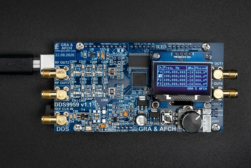 DDS KITAD9959 Shield RF Generator 4 Sync Channels 225MHz @600MHz Core Clock