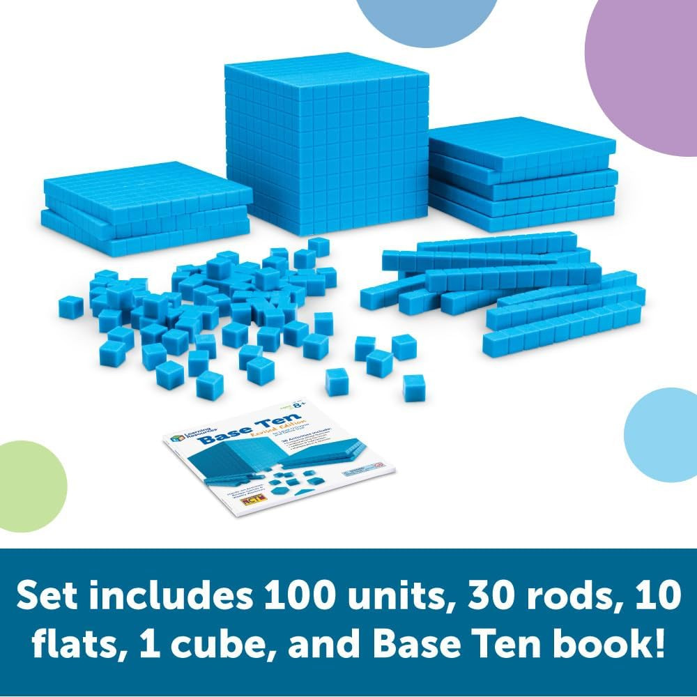 Plastic Base Ten Starter Set - 1St Grade Math Manipulatives for Elementary Schoo