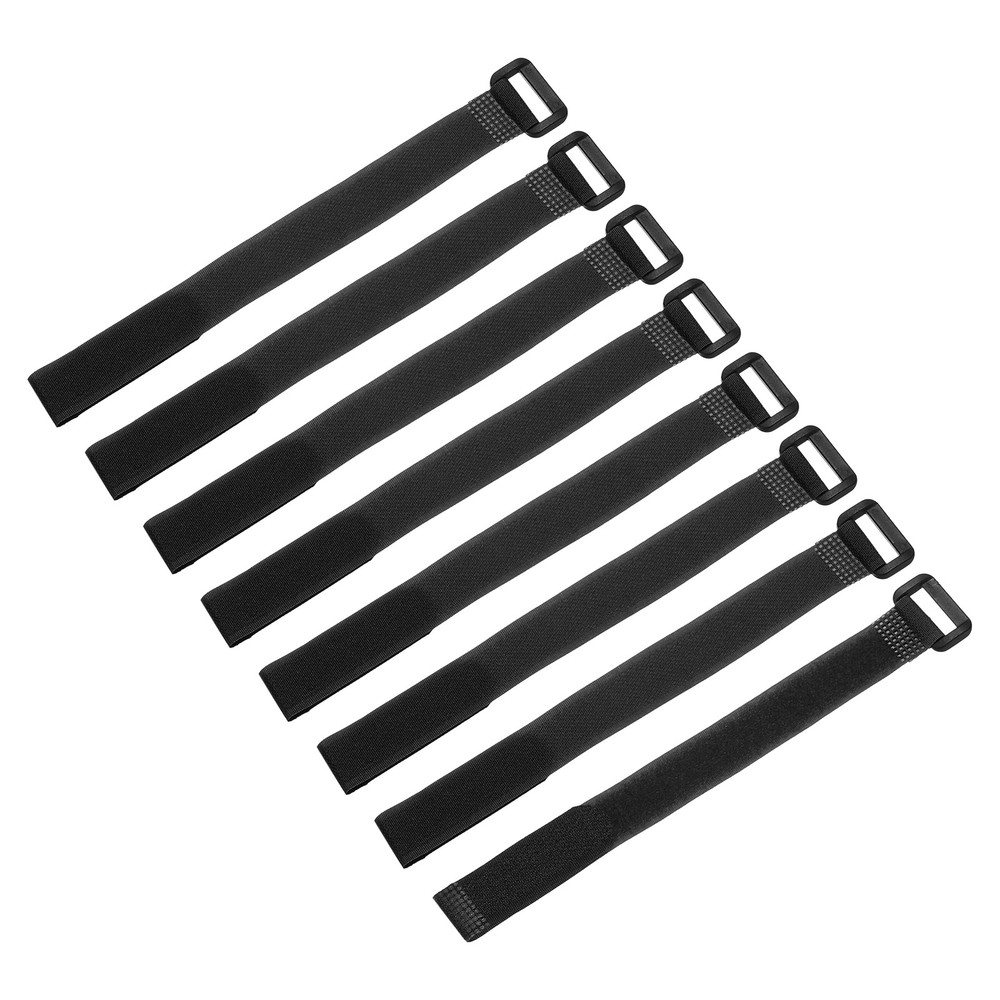 8Pcs Battery Tie Down Straps,0.8x10" Black Nylon Hold Down Hook Loop Strap