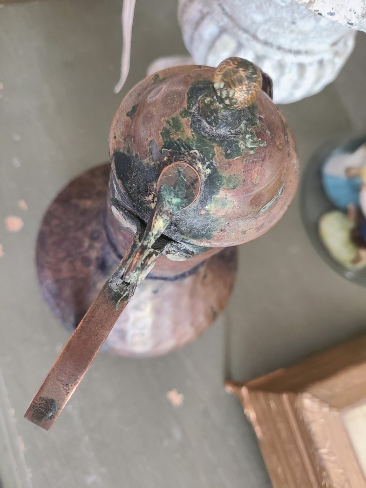 Vintage Middle Eastern Hammered Copper Coffee Pot