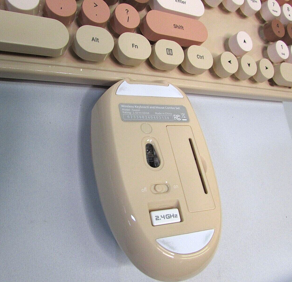 Mofii Sweet Wireless Beige Computer Keyboard Mouse Combo AA Batteries included