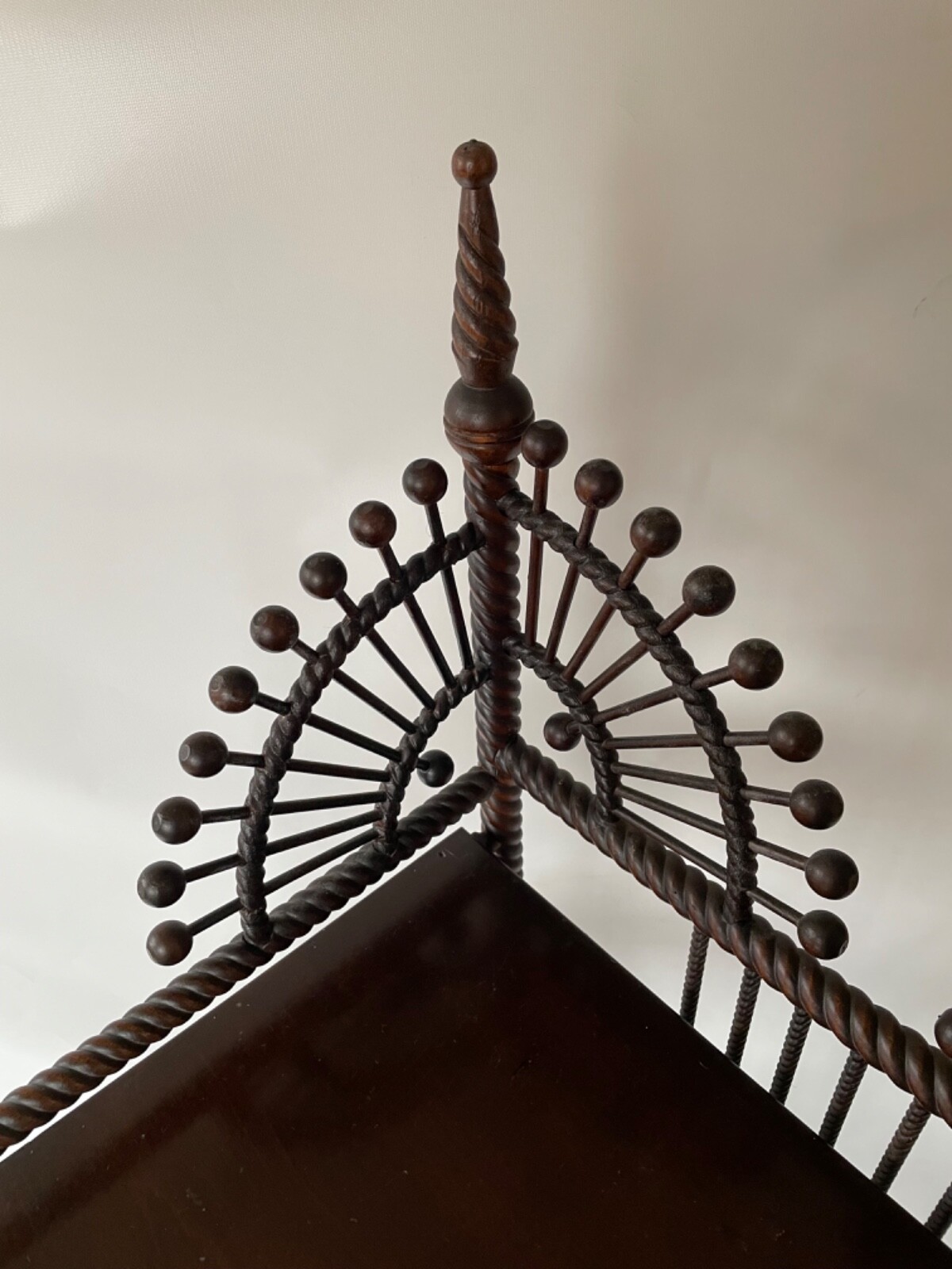 Antique Victorian Barley Twist Stick and Ball Small 4 Tier Bookcase 1890s