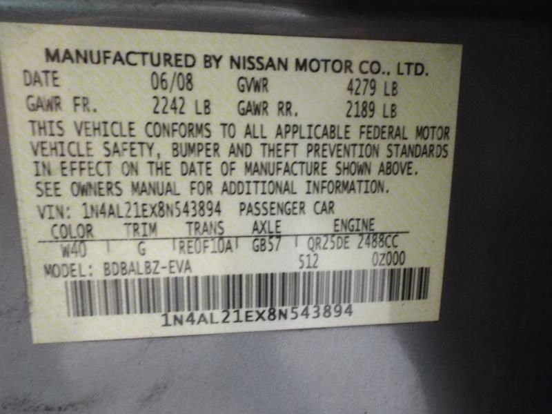 ALTIMA 2008 Owners Manual 202399
