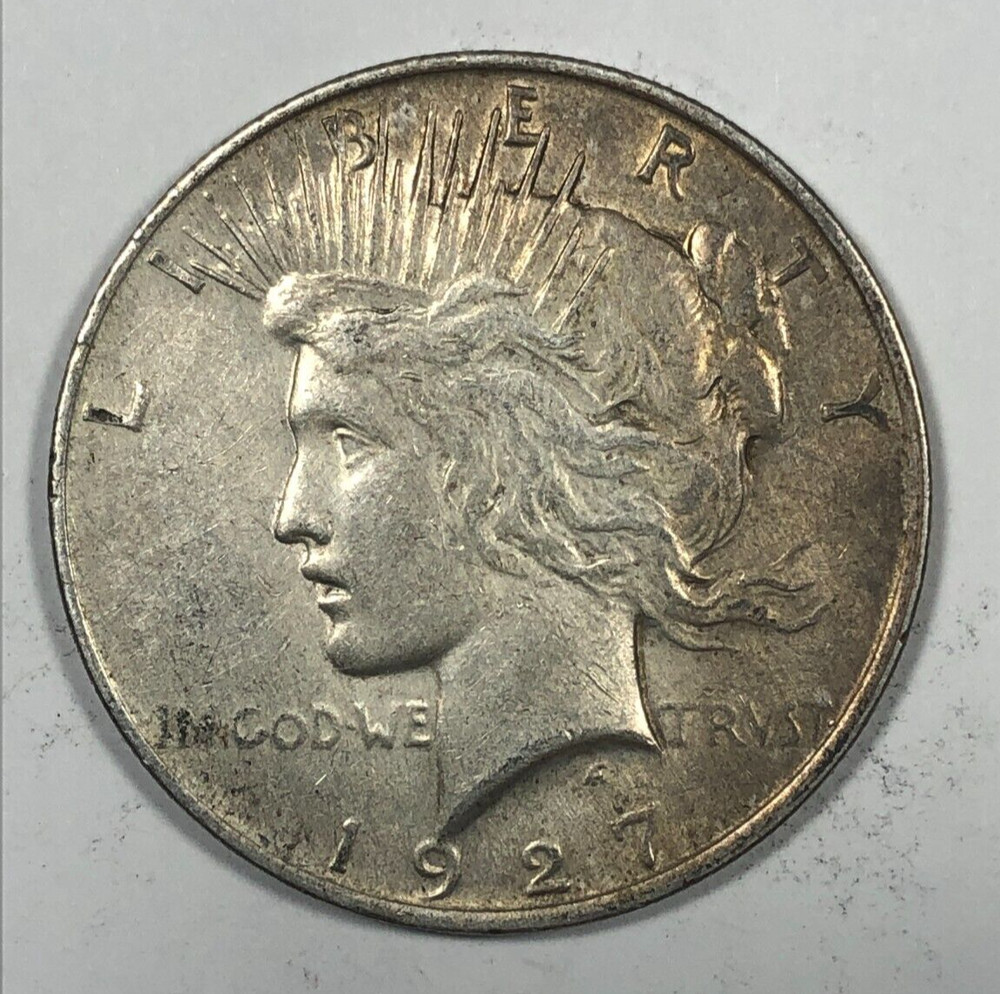 1927-D Peace Silver Dollar. $1.00 Extremely Fine.