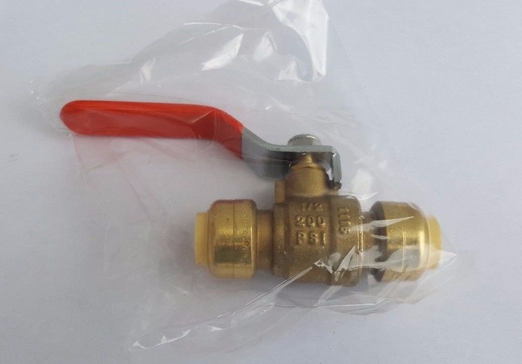 1 PIECE 1/2" PUSH FIT BALL VALVE WITH REMOVING CLIP
