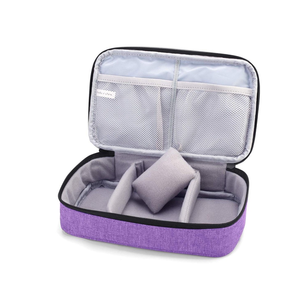Double-Layer Sewing Organizer for Needles, Scissors, Thread, Tools, Purple