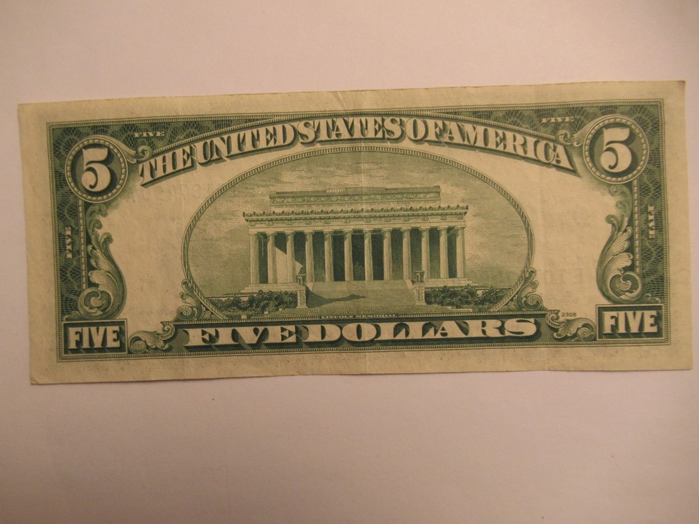 1953 A $5 US Silver Certificate #2