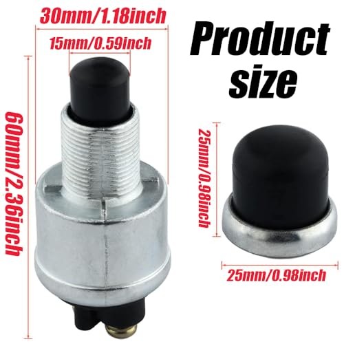 4Pcs Push Button Momentary Starter Switch, Weatherproof Engine Start Push