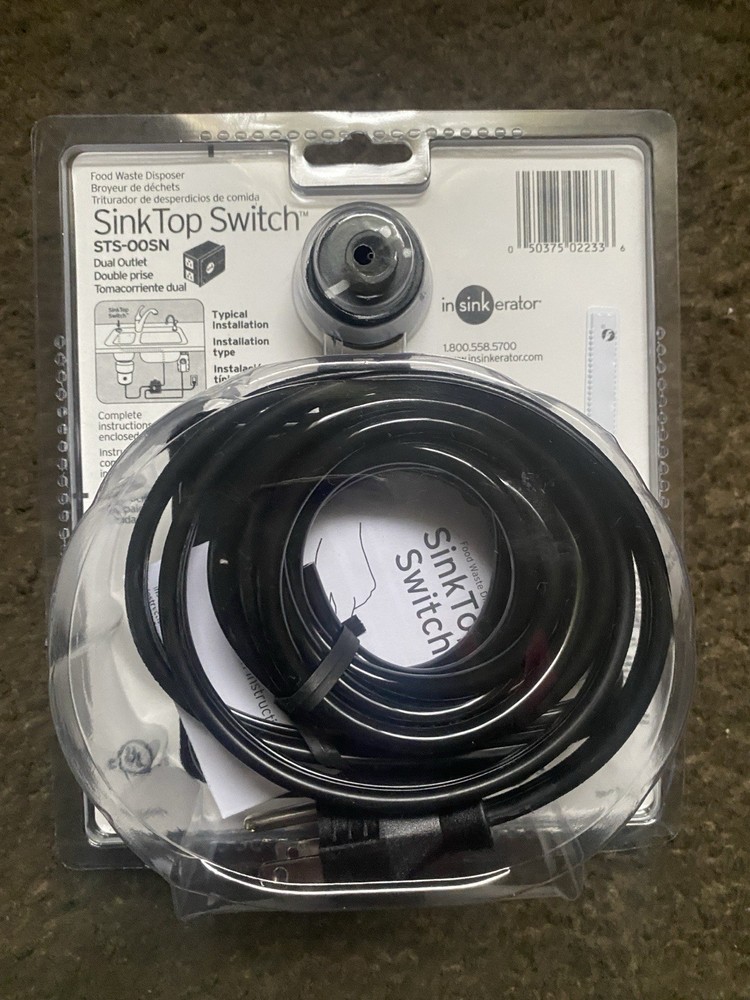 InSinkErator SinkTop Switch Satin Nickel Garbage Disposal Switch NIB