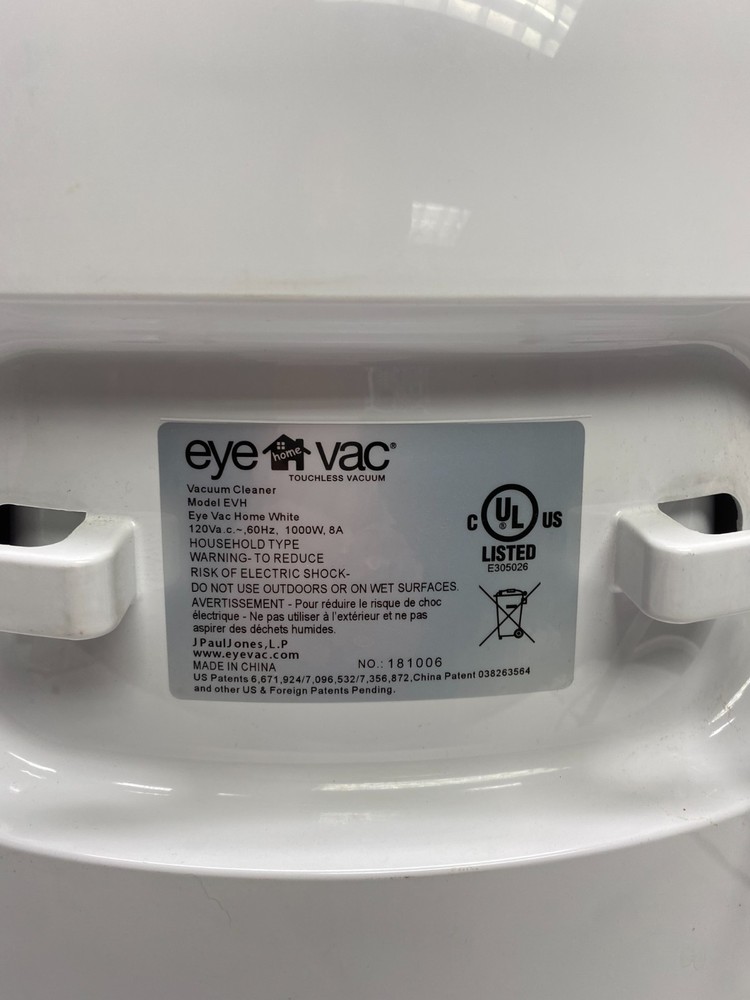 Eye Vac Home Touchless Sensor Vacuum Model EVH Silver White Lightly Used