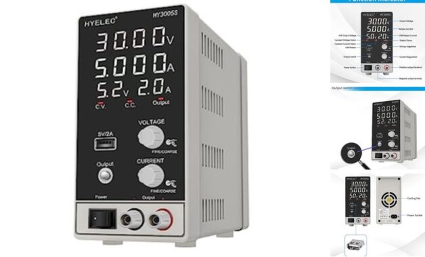 DC Power Supply Variable 30V 5A,  Adjustable Switching Regulated Power Supply