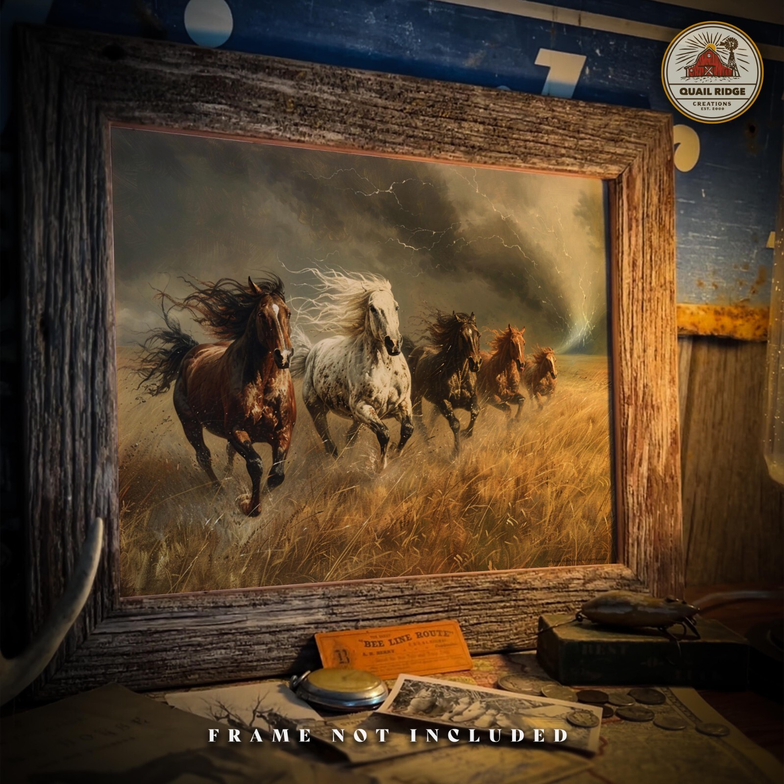 Wild Horses Art Print Cowgirl Horse Riding Artwork Rodeo Western Wall Art Decor