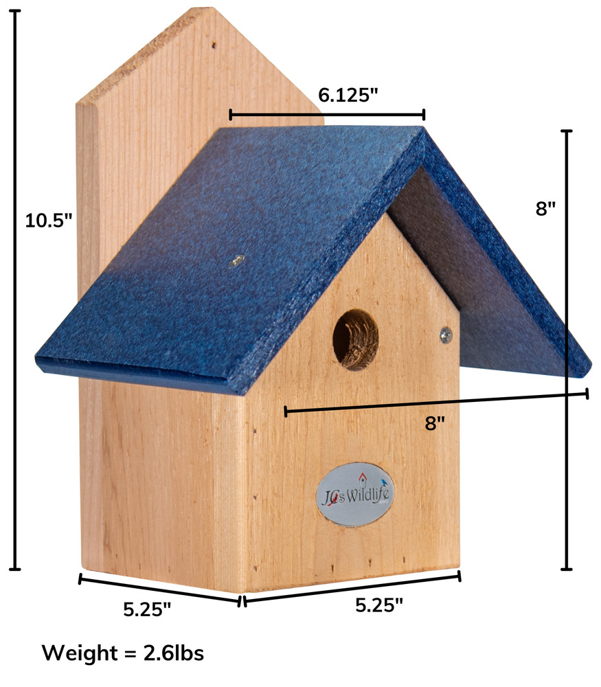 (Blue) Post Mount Wren House