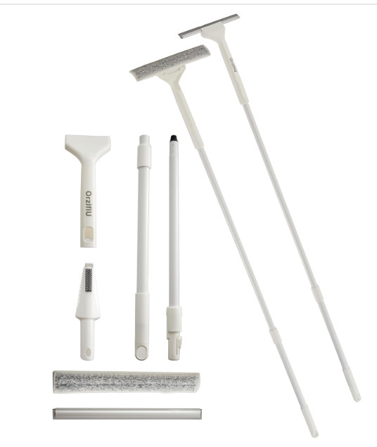 9.8 Inch Extended Squeegee Window Cleaner, 43-56 Inch Adjustable, Replaceable Mi