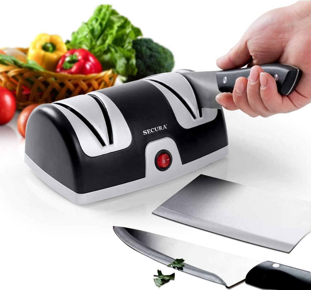 Razor-Sharp Electric Knife Sharpener with Diamond Abrasives & Included