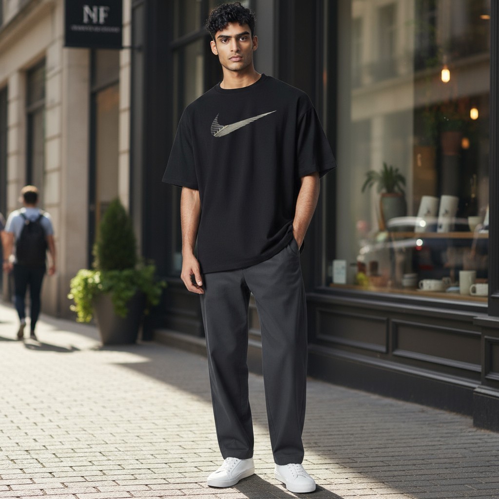 Nike Dri-FIT Fitness Tee T-Shirt FJ2464-010 Swoosh Gold Men's Black NWT