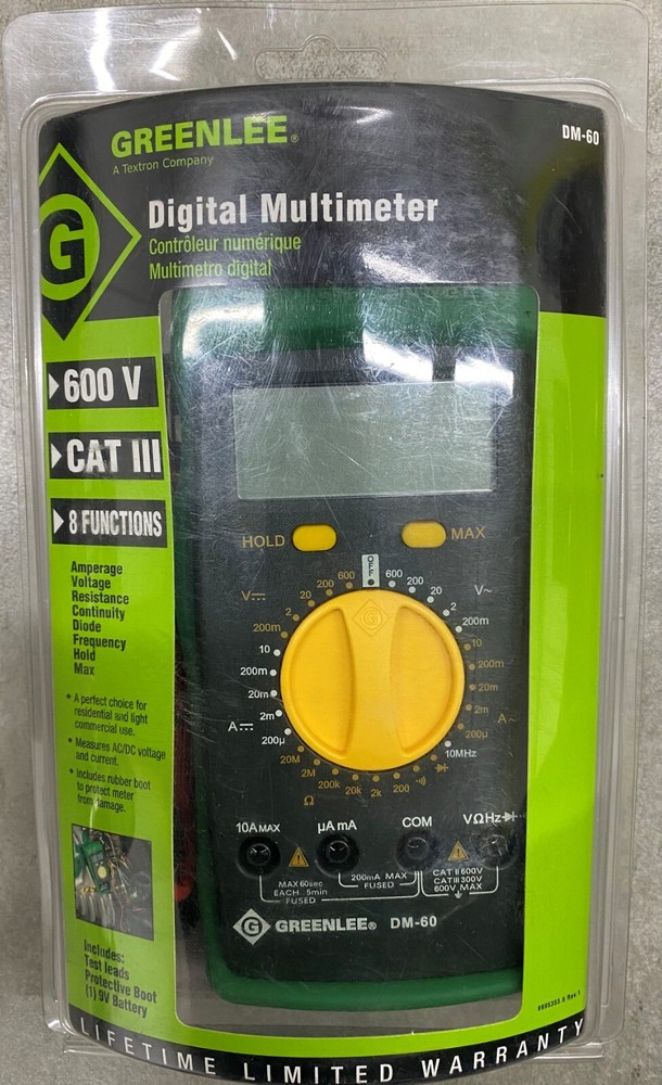 Greenlee DM-60 Manual Ranging Multimeter