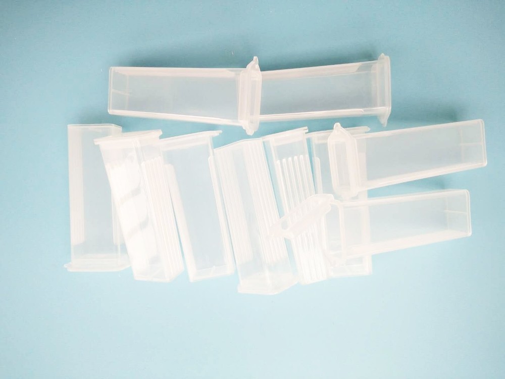 Plastic Rectangle Microscope Glass Holder Slide for 5 Slides (10)