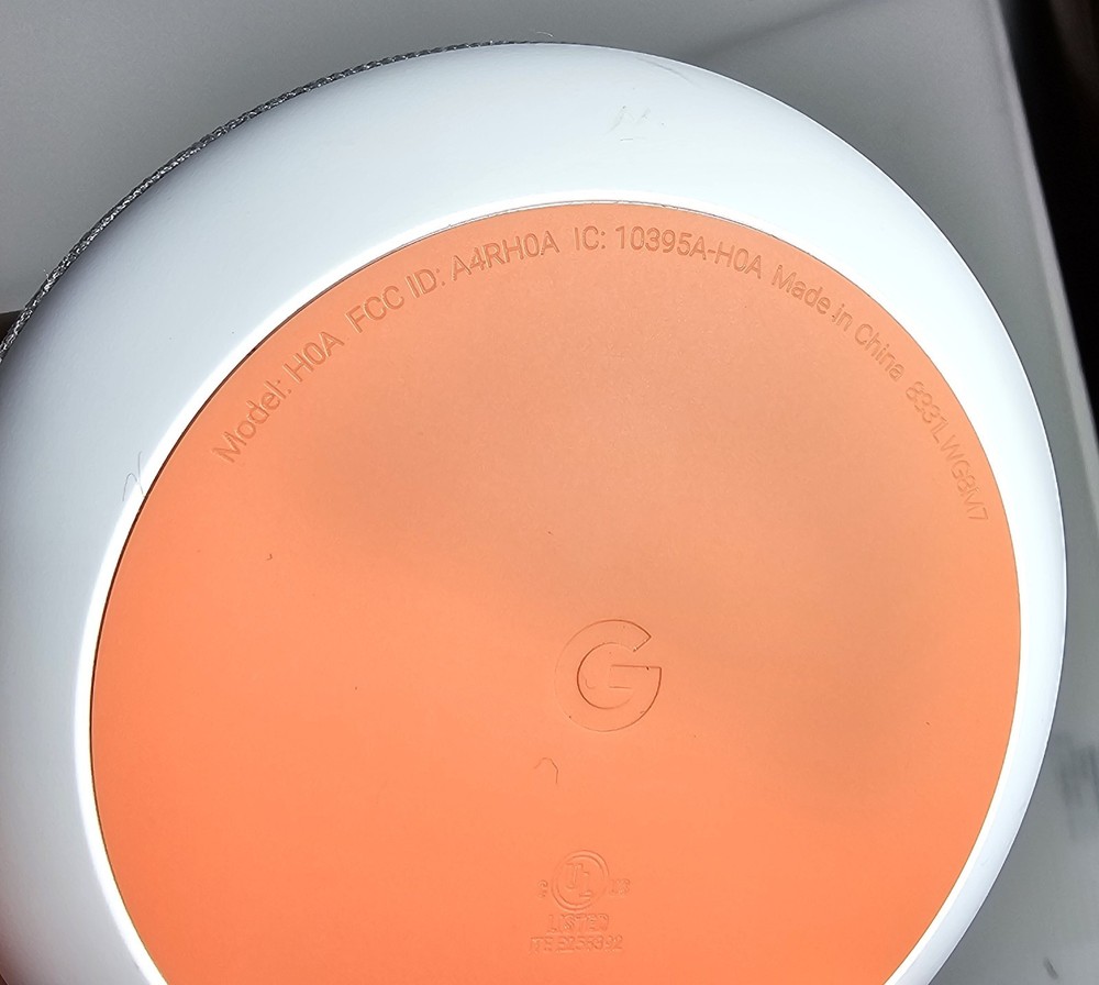 Google Home Mini Smart Assistant Model H0A with Power Supply