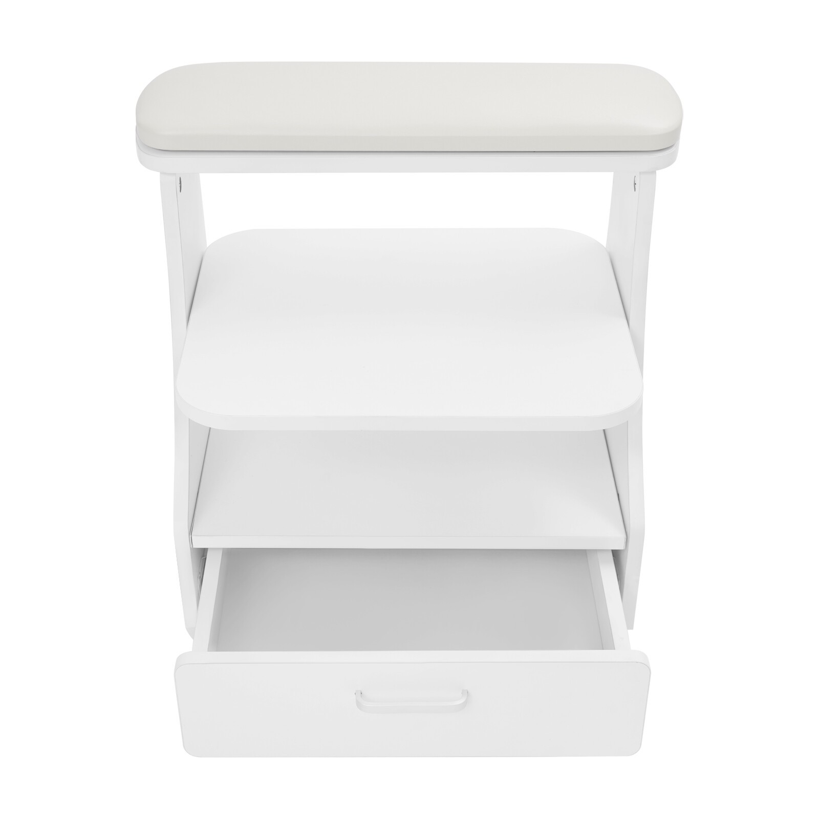 Portable Esthetician Trolley Cart Salon Nail Foot Trolley Cart 52*41*55cm White