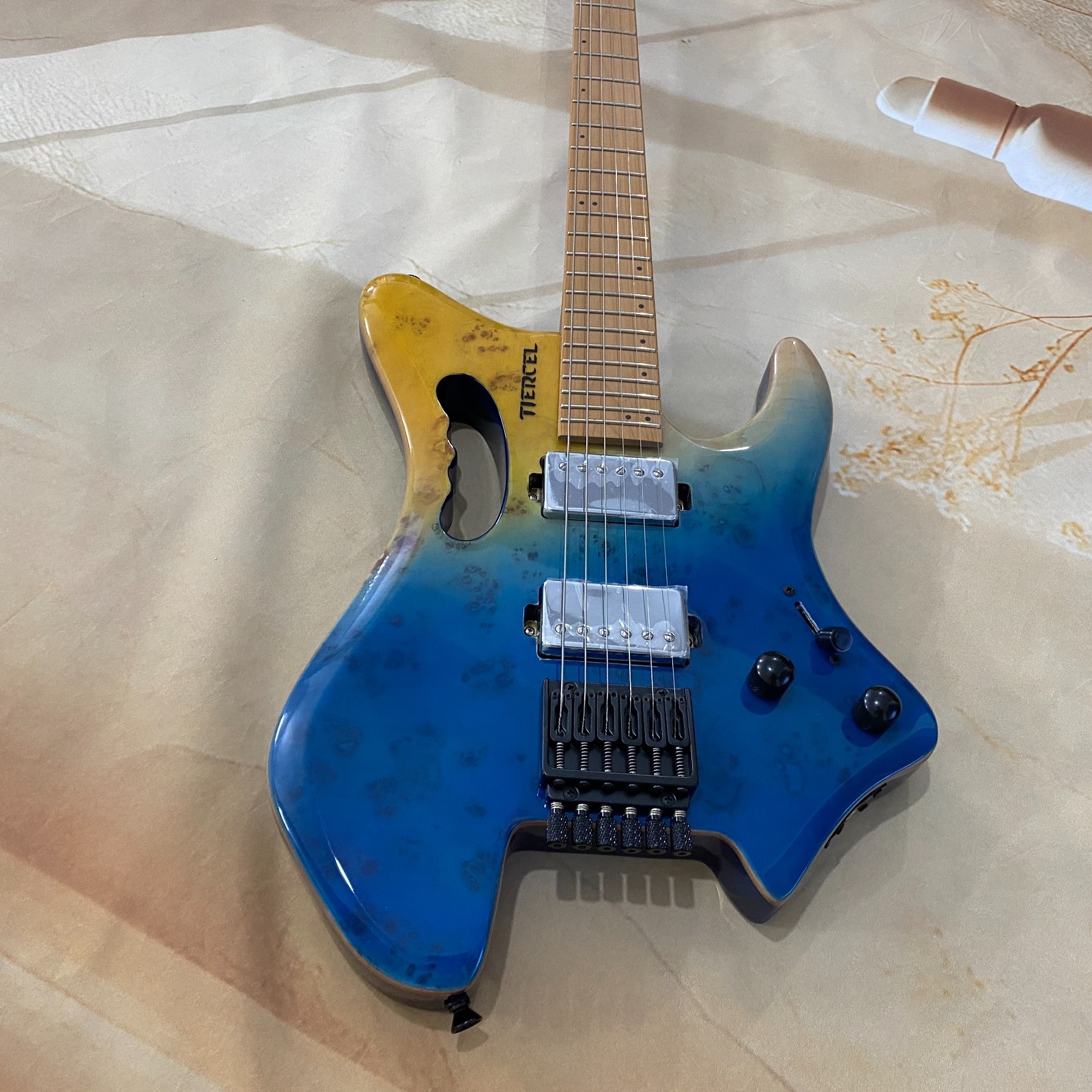 Headless Guitar HH pickups basswood body blue Discount