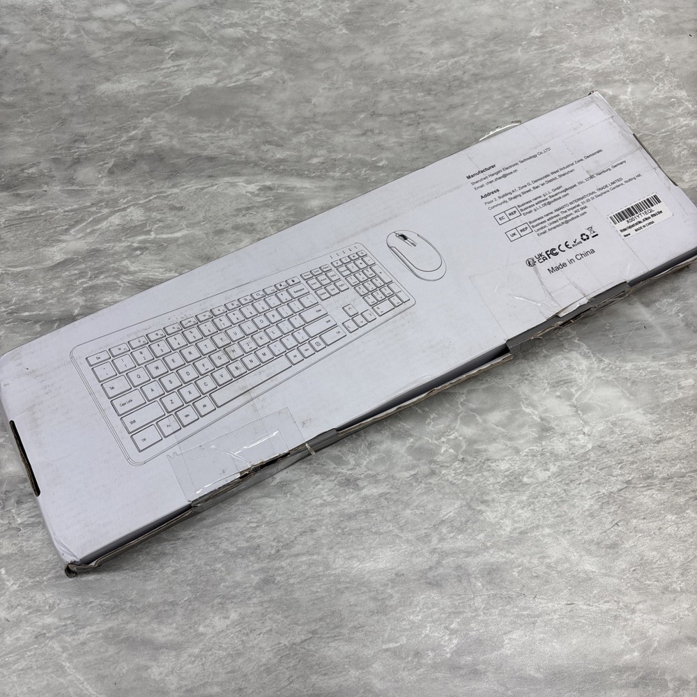 Wireless Keyboard and Mouse Combo - Full Size Slim Thin Wireless Keyboard Mouse