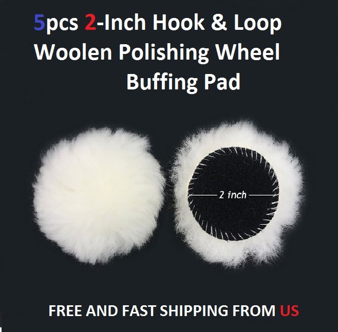 5pcs 2-Inch Hook & Loop Woolen Polishing Wheel Buffing Pad