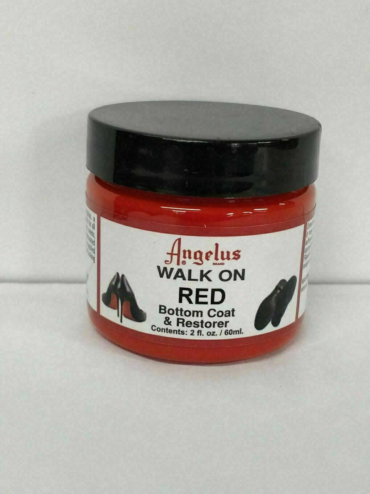 Angelus Brand Walk On Red - 2 oz Red Shoe Sole Paint DIY Louboutin Soles