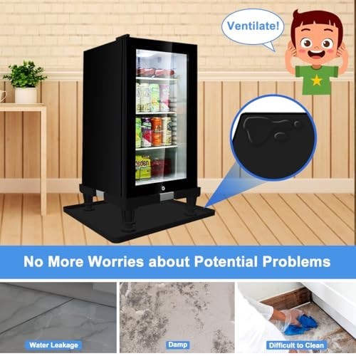 Adjustable Mini Fridge Stand with Drip Tray, Universal Base for Small Refrigerat