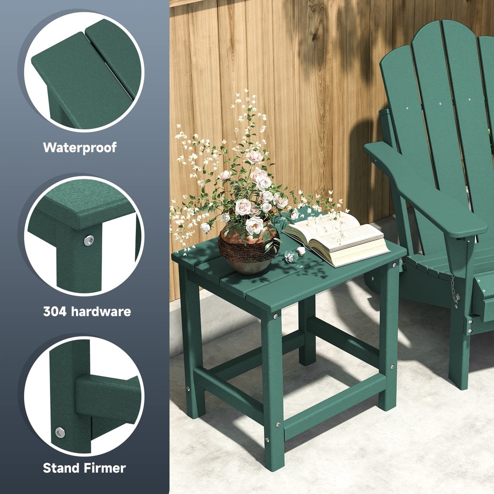 Adirondack Outdoor Side Table, Green