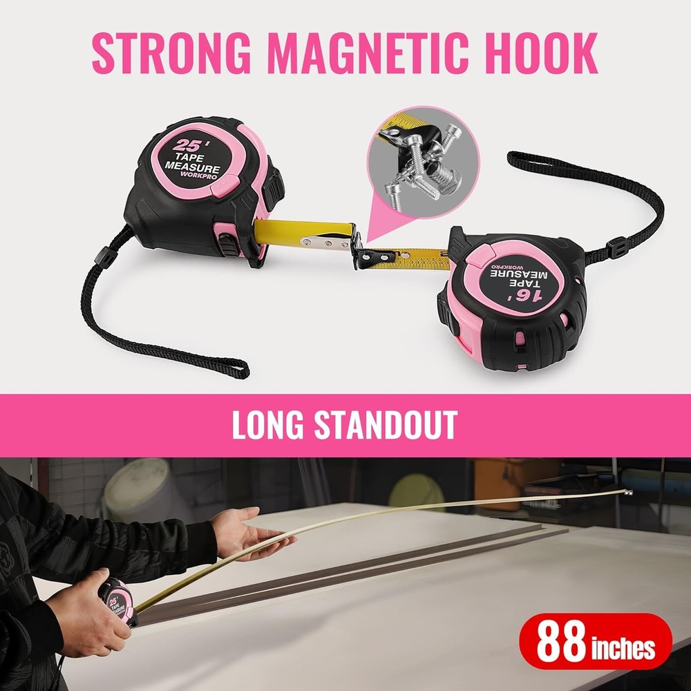Tape Measure Retractable Compact Magnetic Hook Accuracy Tool