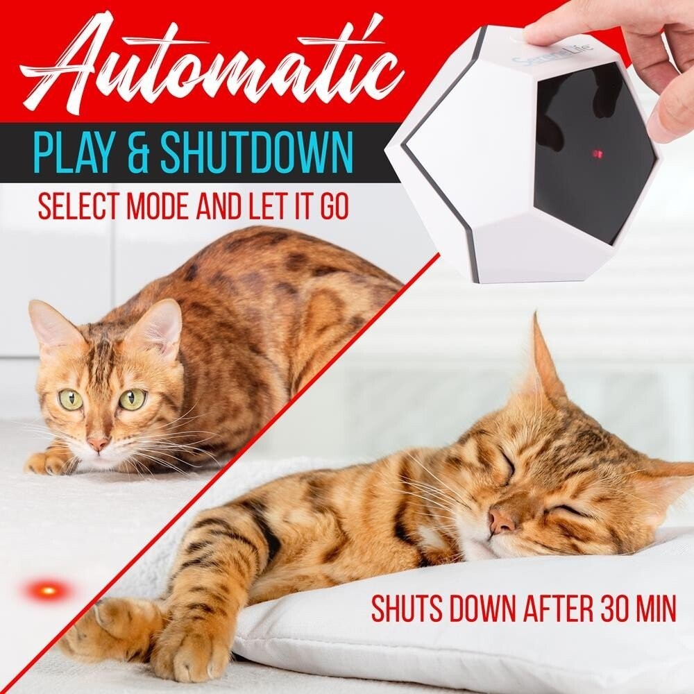 SereneLife Automatic Cat Cube Toy-Electronic Rotating & Moving Teaser Machine