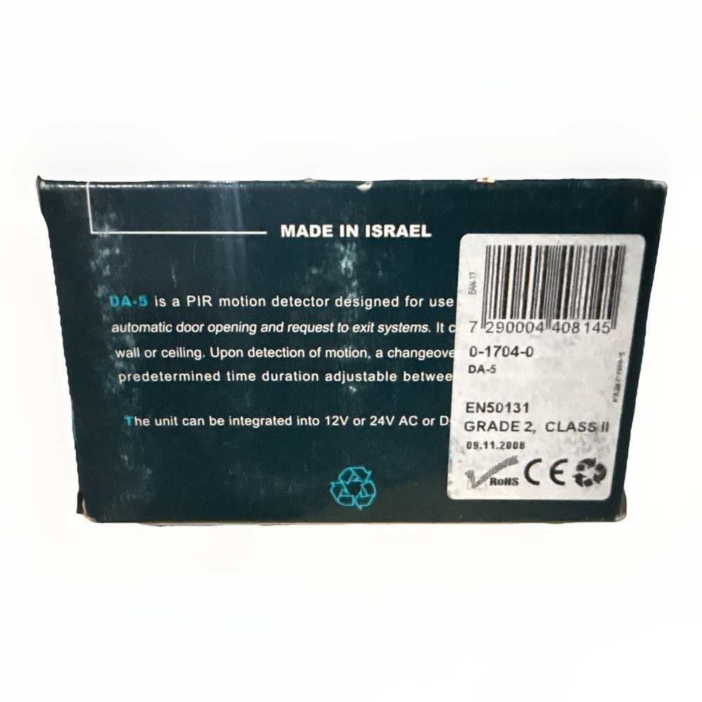 Visonic DA-5 Door Alert Automatic Control, PIR Request to Exit Detector, NEW!